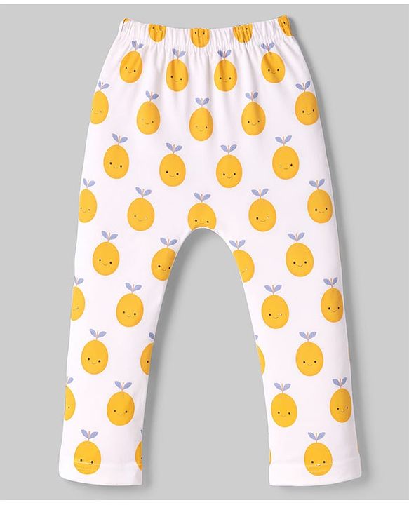 Babyhug Cotton Knit Full Length  Diaper Leggings With Fruits Print Pack of 3 - Multicolor