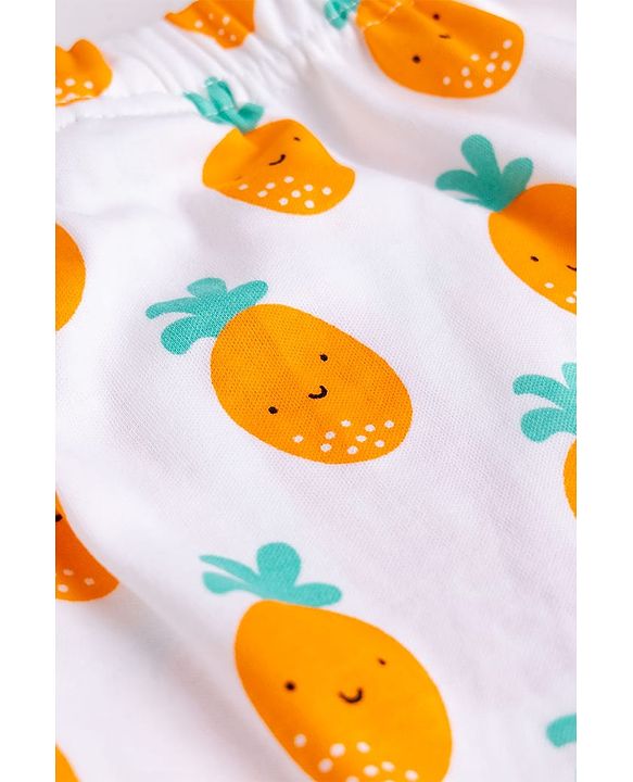 Babyhug Cotton Knit Full Length  Diaper Leggings With Fruits Print Pack of 3 - Multicolor
