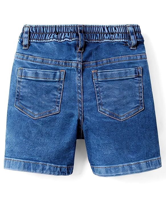 Babyhug Cotton Woven To Denim Half Sleeves Checks Shirt & Shorts Set - Multicolor