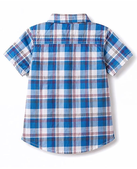 Babyhug Cotton Woven Half Sleeves Checked Shirt & Cargo Shorts Set - Multicolor