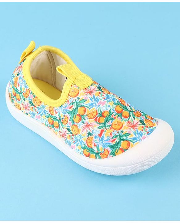 Cute Walk by Babyhug Slip On Casual Shoes with Fruit Print - Yellow