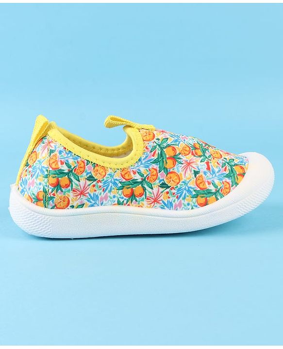 Cute Walk by Babyhug Slip On Casual Shoes with Fruit Print - Yellow