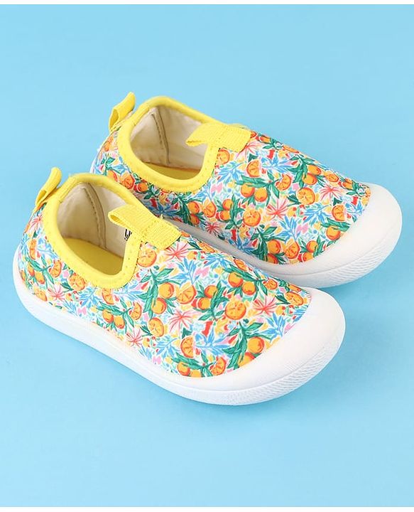 Cute Walk by Babyhug Slip On Casual Shoes with Fruit Print - Yellow
