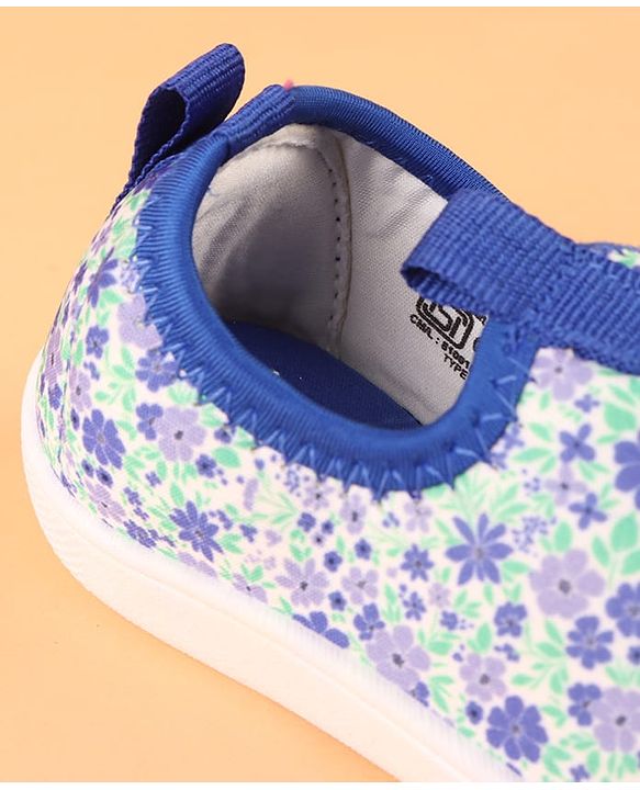 Cute Walk by Babyhug Slip On Casual Shoes with Floral Print - Blue