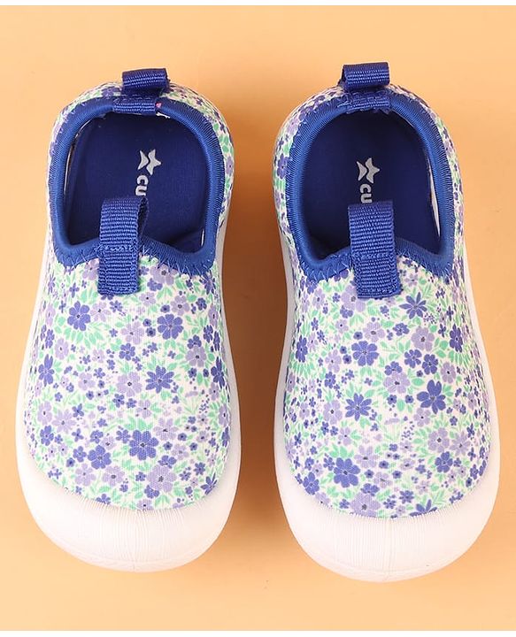 Cute Walk by Babyhug Slip On Casual Shoes with Floral Print - Blue