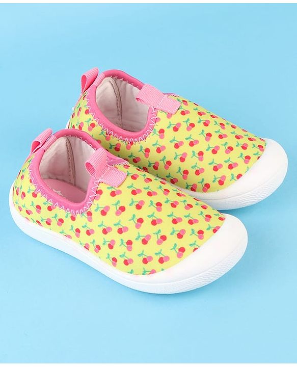 Cute Walk by Babyhug Slip On Casual Shoes with Cherry Print - Yellow