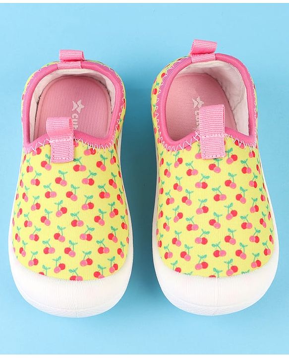 Cute Walk by Babyhug Slip On Casual Shoes with Cherry Print - Yellow