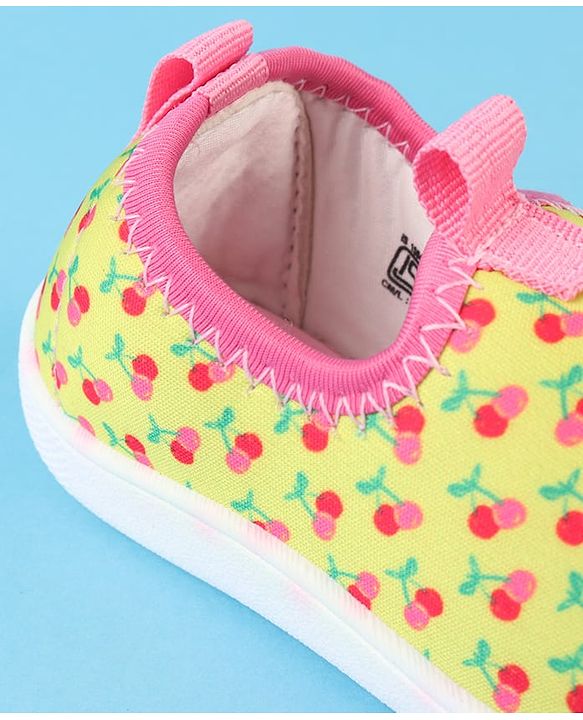 Cute Walk by Babyhug Slip On Casual Shoes with Cherry Print - Yellow