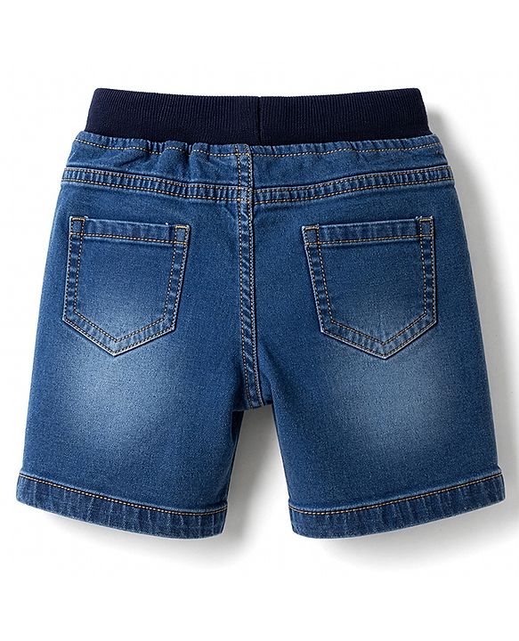 Babyhug Cotton Woven Half Sleeves Checked Shirt & Denim Shorts Set - Multicolor