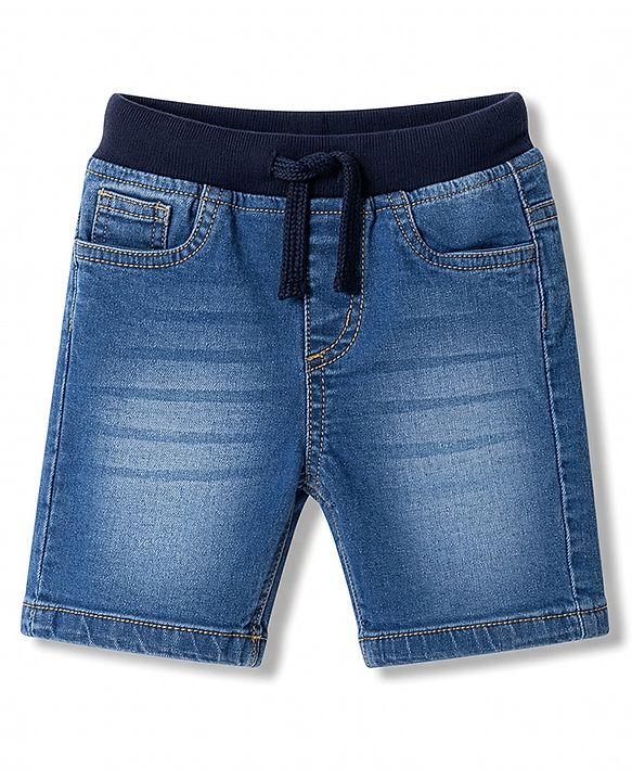 Babyhug Cotton Woven Half Sleeves Checked Shirt & Denim Shorts Set - Multicolor