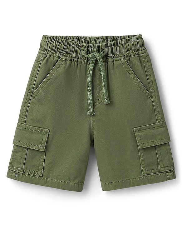 Babyhug Cotton Woven Half Sleeves Shirt & Shorts With Leaf Print - Multicolor