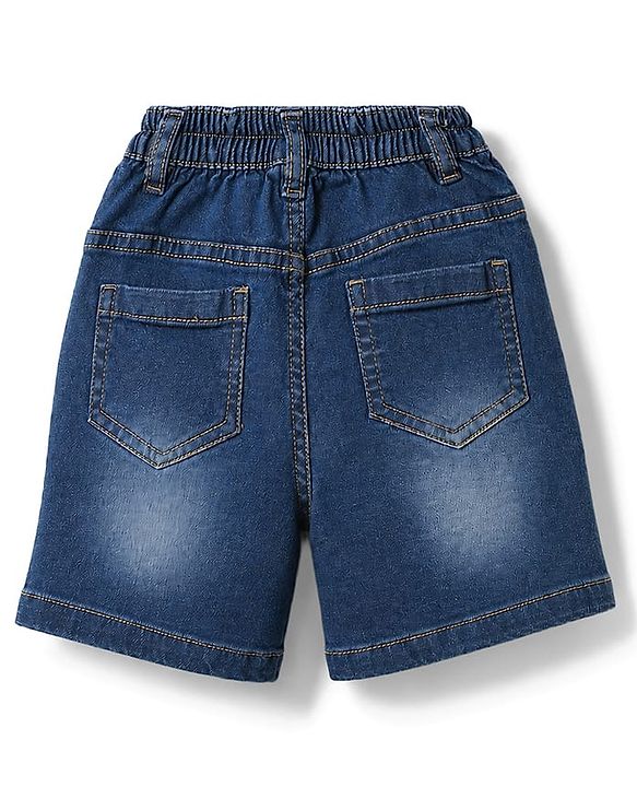 Babyhug Cotton Woven Half Sleeves Checked Shirt & Denim Shorts Set - Blue