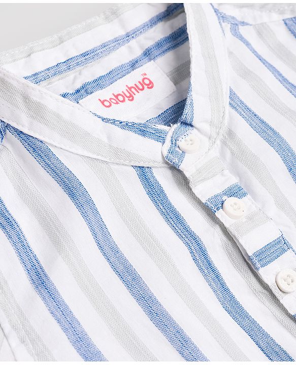 Babyhug 100% Cotton Woven Half Sleeves Striped Shirt & Shorts Set - Multicolor