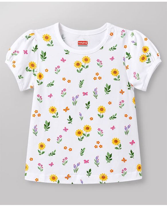 Babyhug Cotton Knit T-Shirts Half Sleeves with Graphics Multi Color 9-12 Months Pack of 3