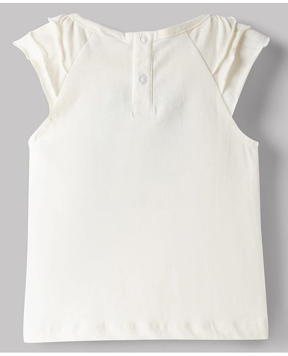 Babyhug Single Jersey Knit Sleeveless Top & Shorts Set With Teddy Bear Patch - White & Purple