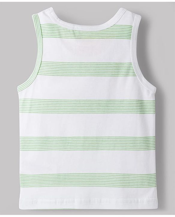 Babyhug 100% Cotton Single Jersey Knit Sleeveless Striped Vests Pack of 3 - Multicolor