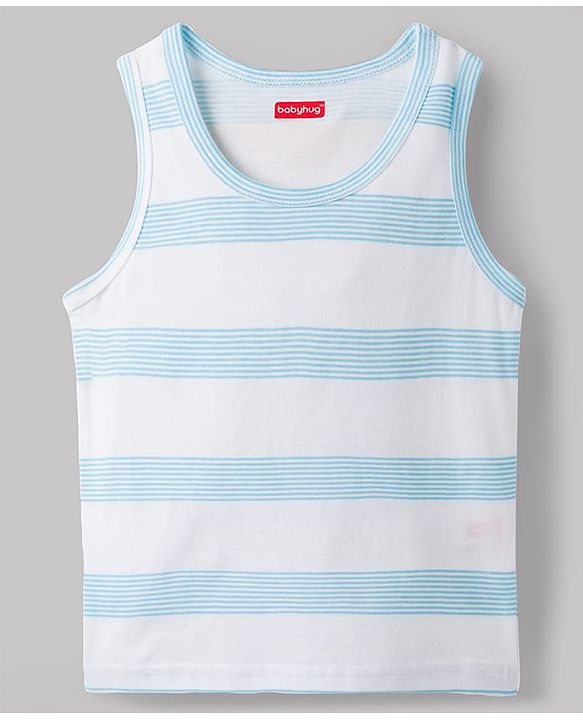 Babyhug 100% Cotton Single Jersey Knit Sleeveless Striped Vests Pack of 3 - Multicolor