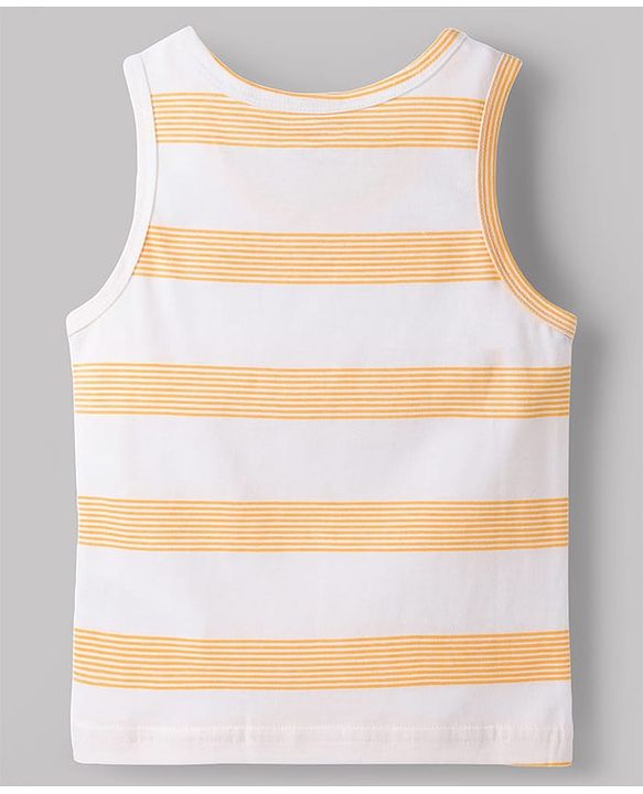Babyhug 100% Cotton Single Jersey Knit Sleeveless Striped Vests Pack of 3 - Multicolor