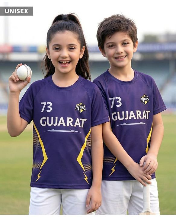 Pine Active Knit Half Sleeves Gujarat IPL Jersey T-Shirt - Navy Blue