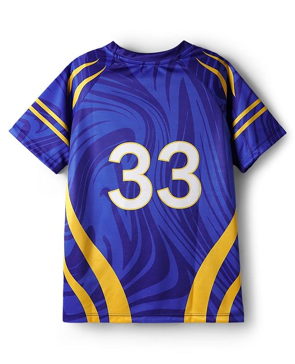 Pine Active Knit Half Sleeves Mumbai IPL Jersey T-Shirt - Blue