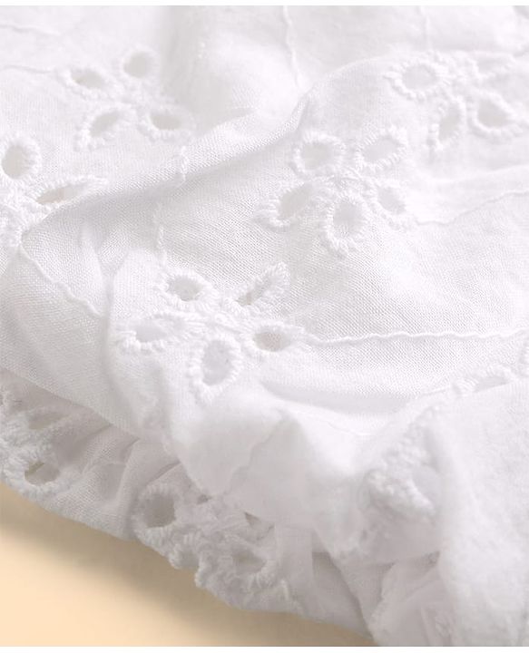 Babyhug Cotton Knit Half Sleeves T-Shirt with Schiffli Detailing & Floral Print - Multicolor