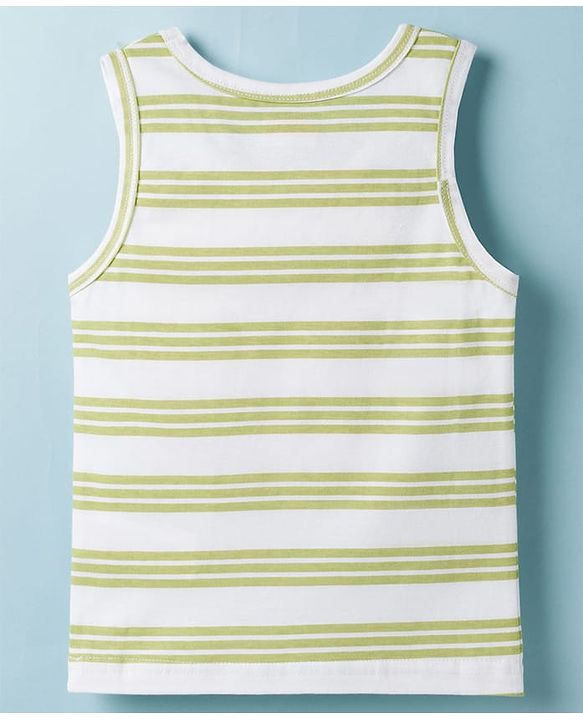 Babyhug 100% Cotton Knit Sleeveless Striped Sando Vests Pack of 3 - Multicolor