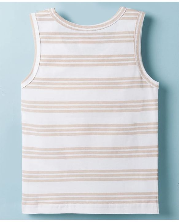 Babyhug 100% Cotton Knit Sleeveless Striped Sando Vests Pack of 3 - Multicolor