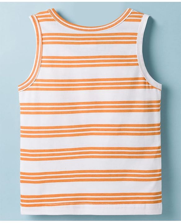 Babyhug 100% Cotton Knit Sleeveless Striped Sando Vests Pack of 3 - Multicolor