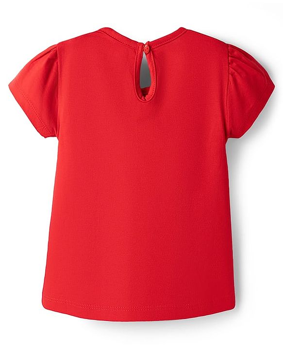 Babyhug Cotton Knit Half Sleeves T-Shirt With Floral Print - Multicolor