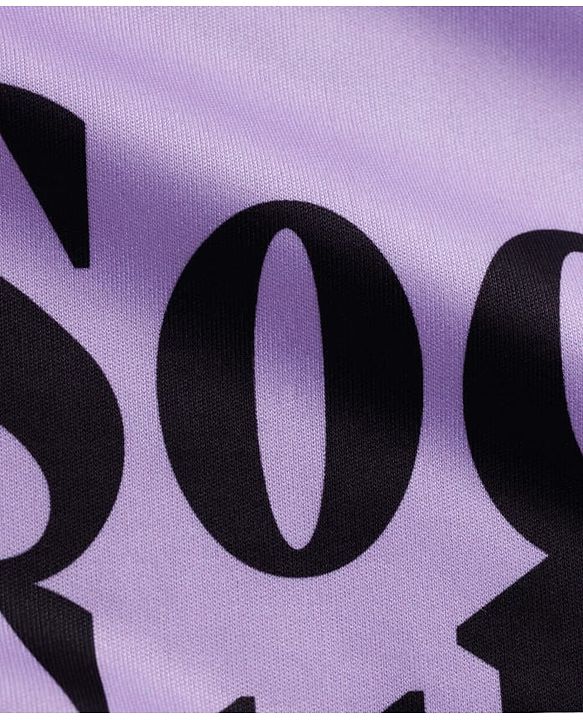 Pine Active Knit Half Sleeves T-Shirt With Soccer Culture Print -Lavender