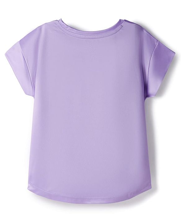 Pine Active Knit Half Sleeves T-Shirt With Soccer Culture Print -Lavender