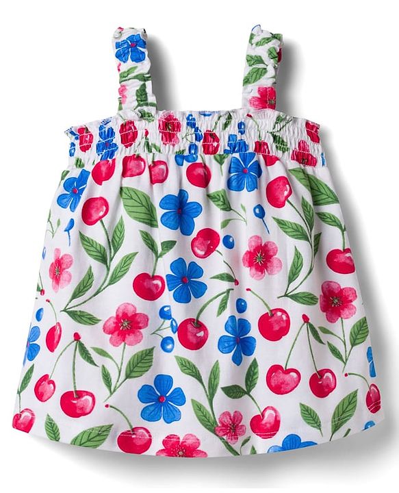 Babyhug Single Jersey Knit Sleeveless Top & Denim Shorts Set with Floral Print - Blue