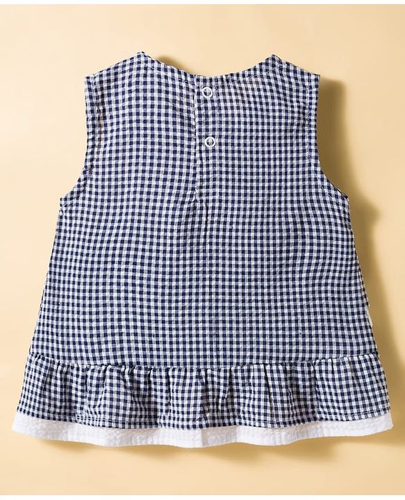 Babyhug Single Jersey Knit Sleeveless Checkered Top & Shorts Set - Multicolour & White