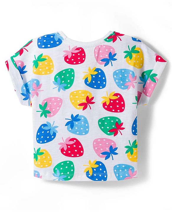 Babyhug Single Jersey Knit Half Sleeves Tropical Theme Printed Top & Shorts Set - Multicolour