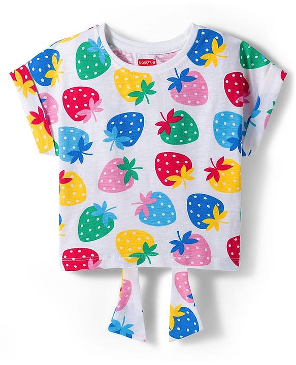 Babyhug Single Jersey Knit Half Sleeves Tropical Theme Printed Top & Shorts Set - Multicolour