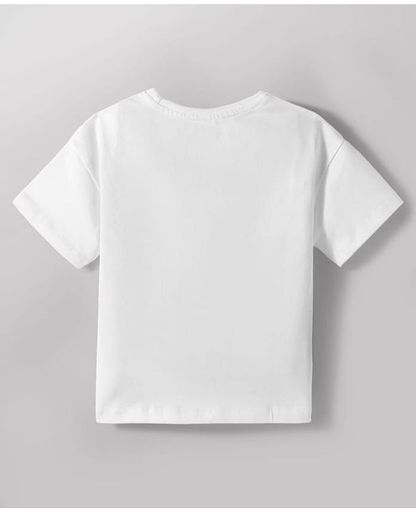 Babyhug Single Jersey Knit Half Sleeves Bow Printed Top & Shorts Set - White & Navy Blue