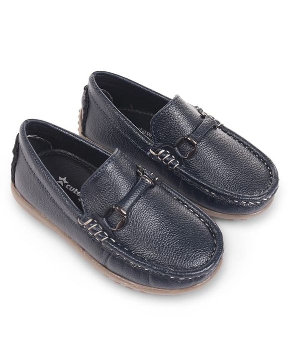 Cute Walk by Babyhug Slip On Solid Loafers - Navy Blue