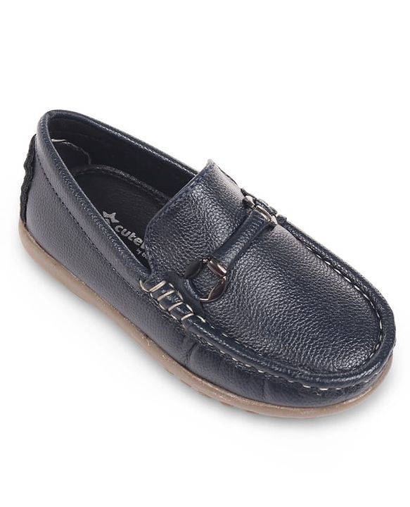 Cute Walk by Babyhug Slip On Solid Loafers - Navy Blue