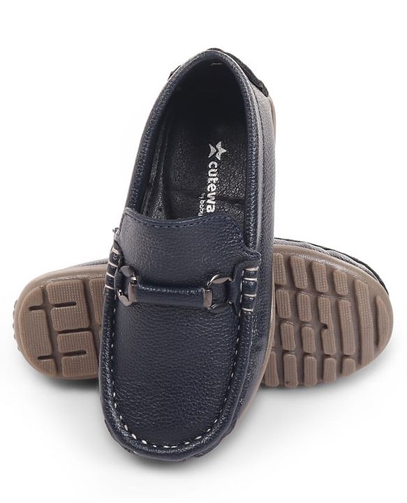 Cute Walk by Babyhug Slip On Solid Loafers - Navy Blue