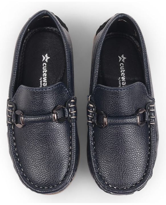 Cute Walk by Babyhug Slip On Solid Loafers - Navy Blue