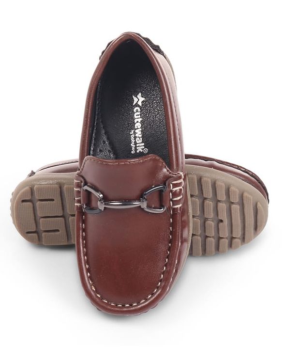 Cute Walk by Babyhug Slip On Loafers With Applique - Brown