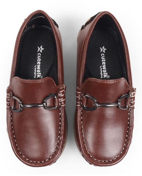 Cute Walk by Babyhug Slip On Loafers With Applique - Brown