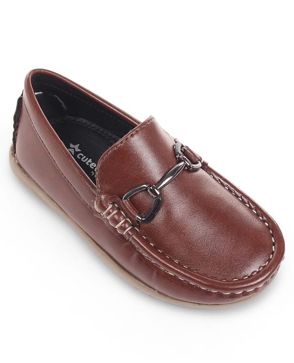 Cute Walk by Babyhug Slip On Loafers With Applique - Brown