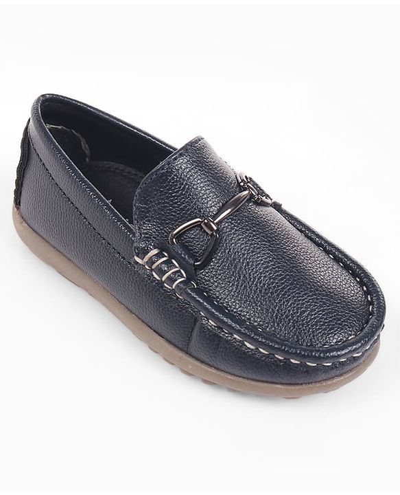 Cute Walk by Babyhug Slip On Solid Loafers With Applique - Navy Blue