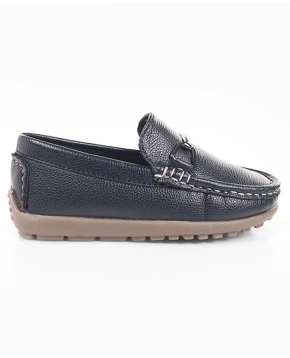 Cute Walk by Babyhug Slip On Solid Loafers With Applique - Navy Blue