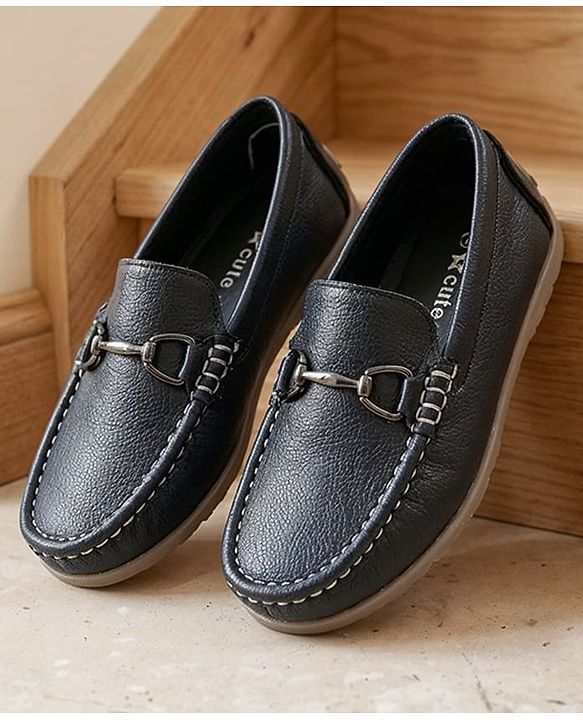 Cute Walk by Babyhug Slip On Solid Loafers With Applique - Navy Blue