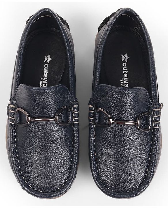 Cute Walk by Babyhug Slip On Solid Loafers With Applique - Navy Blue
