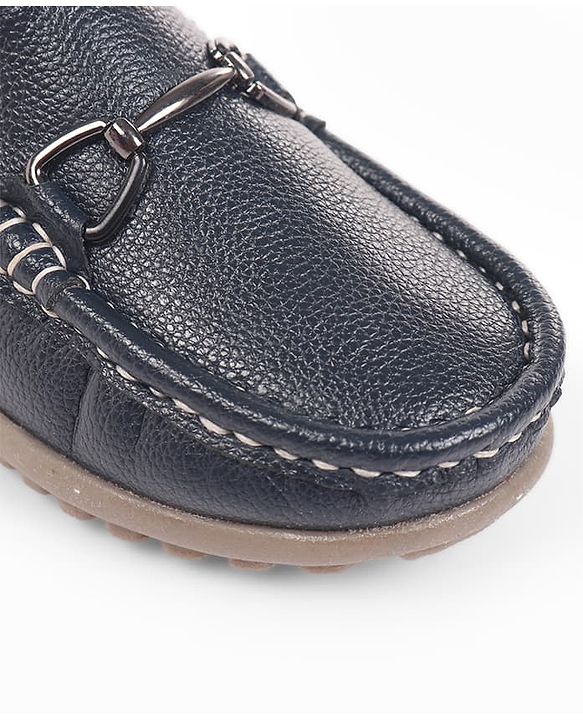 Cute Walk by Babyhug Slip On Solid Loafers With Applique - Navy Blue