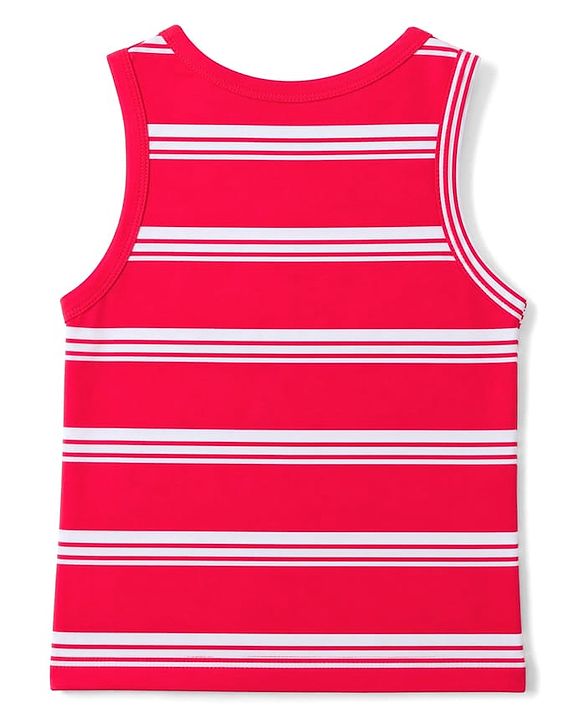 Babyhug 100% Cotton Knit Striped Sleeveless Vests Pack of 3 - Yellow, Navy Blue & Pink