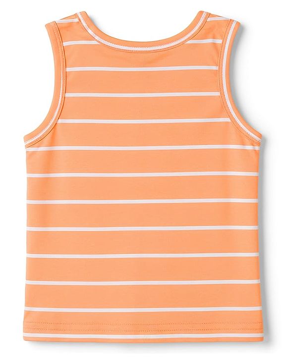 Babyhug Single Jersey Knit Sleeveless Striped & Boat Printed Sando Pack Of 3 - Multicolour